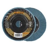 RHODIUS Fächerschleifscheibe Fächerscheibe LGZ P3 Ø 115 mm Korn 80