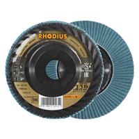 RHODIUS Fächerschleifscheibe Fächerscheibe LGZ P3 Ø 115 mm Korn 120