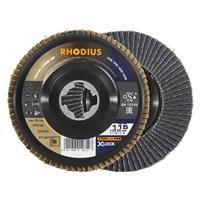 RHODIUS Fächerschleifscheibe Fächerscheibe LGZ PB X-LOCK Ø 115 mm Korn 60