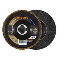 RHODIUS Fächerschleifscheibe Fächerscheibe LGZ PB X-LOCK Ø 125 mm Korn 40