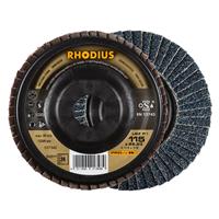 RHODIUS Fächerschleifscheibe Fächerscheibe LSZ P1 Ø 115 mm Korn 24