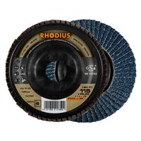RHODIUS Fächerschleifscheibe Fächerscheibe LSZ P1 Ø 115 mm Korn 40