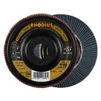 RHODIUS Fächerschleifscheibe Fächerscheibe LSZ P1 Ø 115 mm Korn 120