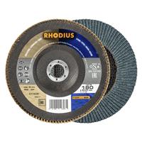 RHODIUS Fächerschleifscheibe Fächerscheibe LSZ FB Ø 180 mm Korn 80