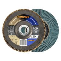 RHODIUS Fächerschleifscheibe Fächerscheibe LSZ FB Ø 150 mm Korn 60
